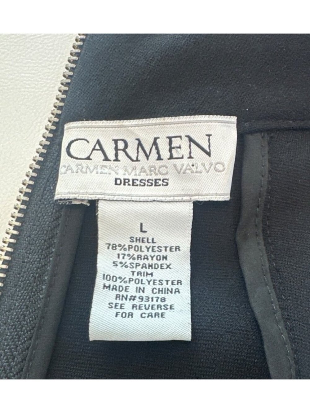 Designer Carmen Marc Valvo black sleeveless dress, Large - Picture 5 of 7
